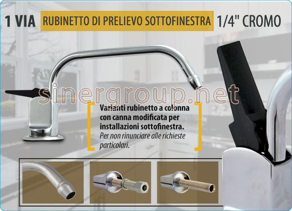 Rubinetto Prelievo 1 via Sottofinestra Depuratori Erogatori Acqua Depurata Osmosi Inversa Microfiltrazione